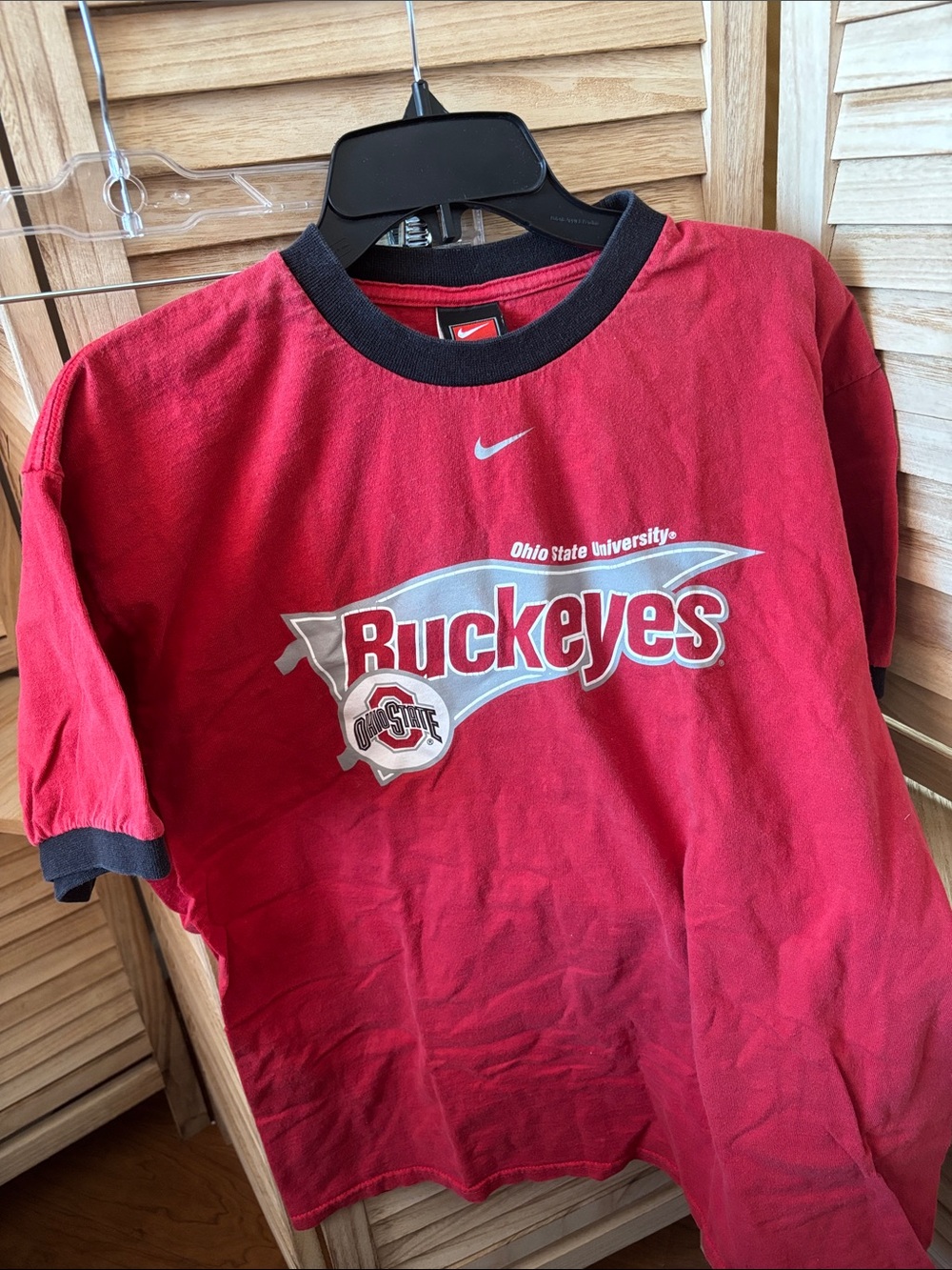 Nike Red Ohio State Buckeyes Graphic Ringer Tee Medium - Picture 1 of 3